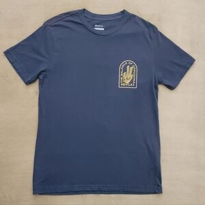 RVCA Men's Navy Graphic Short Sleeve T-Shirt Size Slim Fit Small NWOT